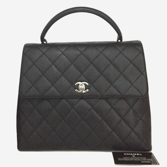 CHANEL Handbags - Vintage Authentic Chanel Caviar Kelly Handbag with Silver Hardware